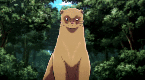 Anime otter launching into an attack.